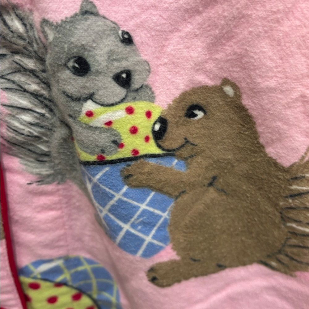 Nick & Nora Rare Pink chipmunk print flannel pajamas x large - Picture 4 of 11